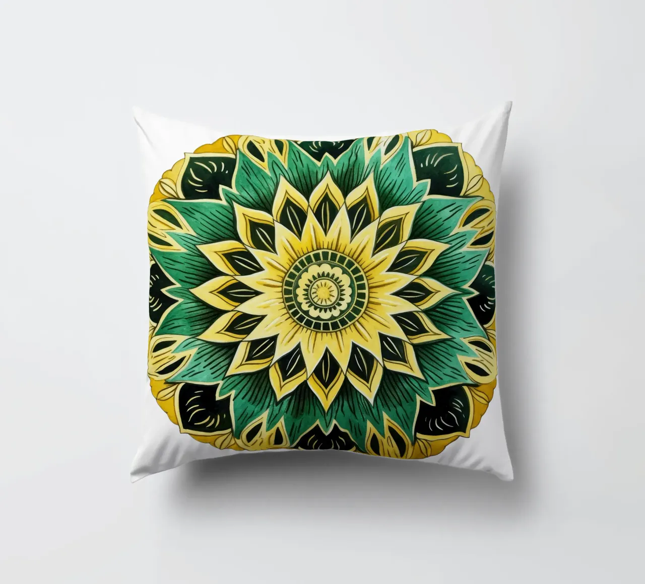 Mandala verde cuscino da Spiritual Touch