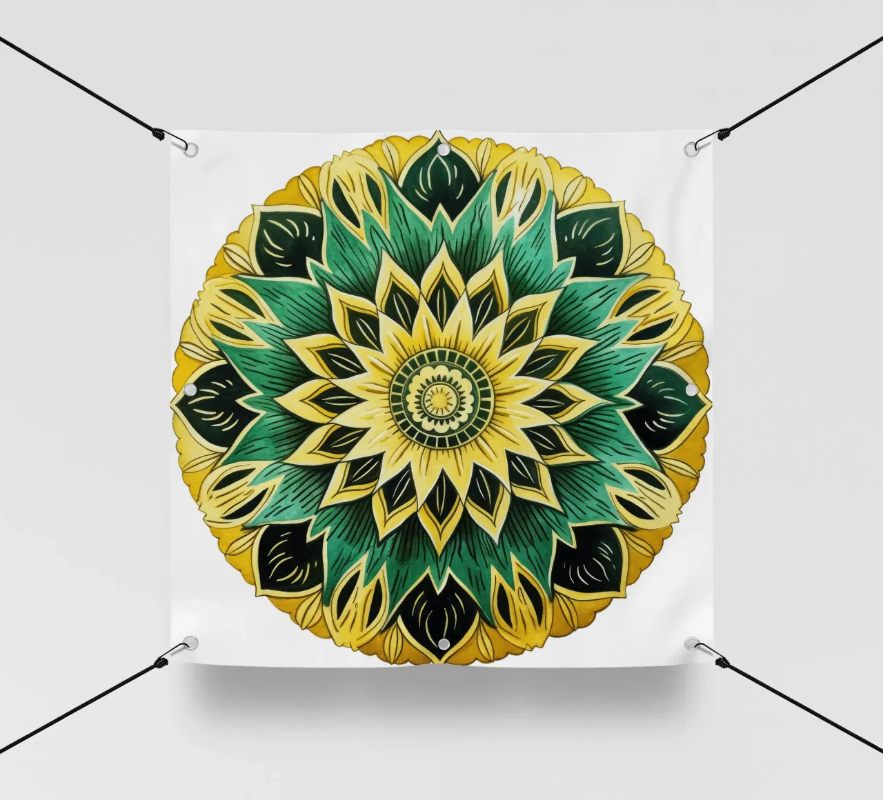 Mandala verde telo in pvc da Spiritual Touch