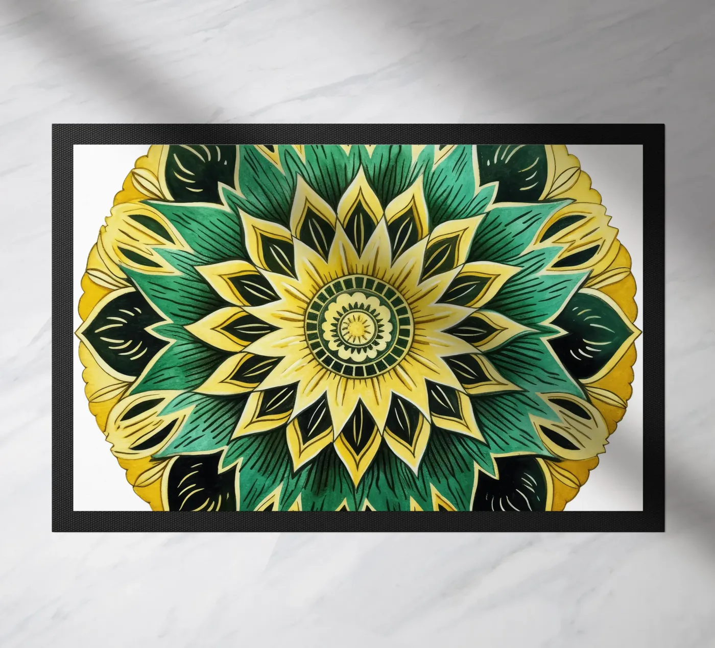 Groene mandala deurmat van Spiritual Touch