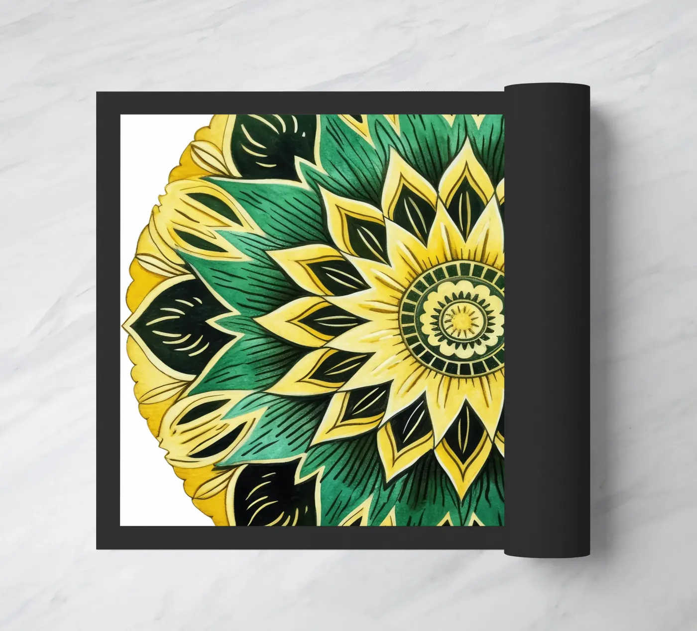 Groene mandala deurmat van Spiritual Touch