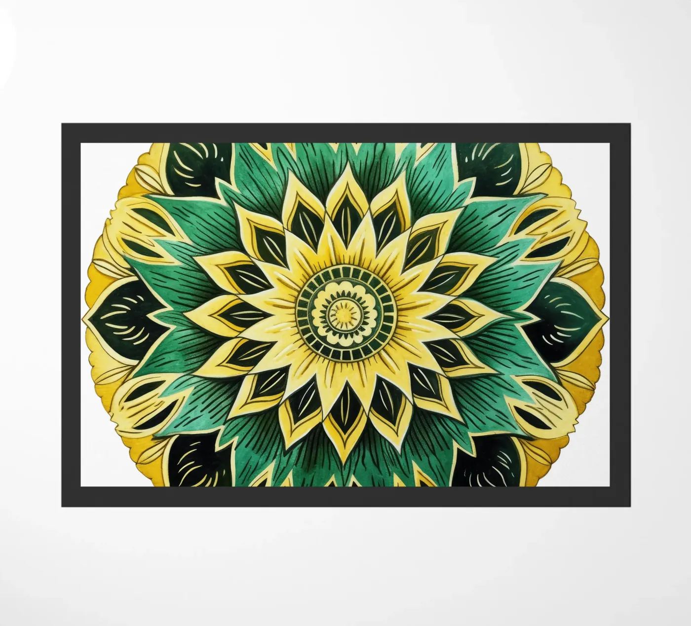 Groene mandala deurmat van Spiritual Touch