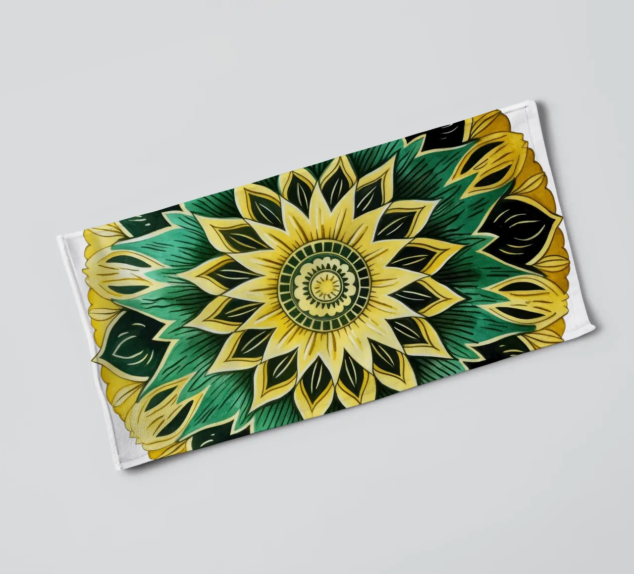 Mandala verde asciugamano da bagno da Spiritual Touch