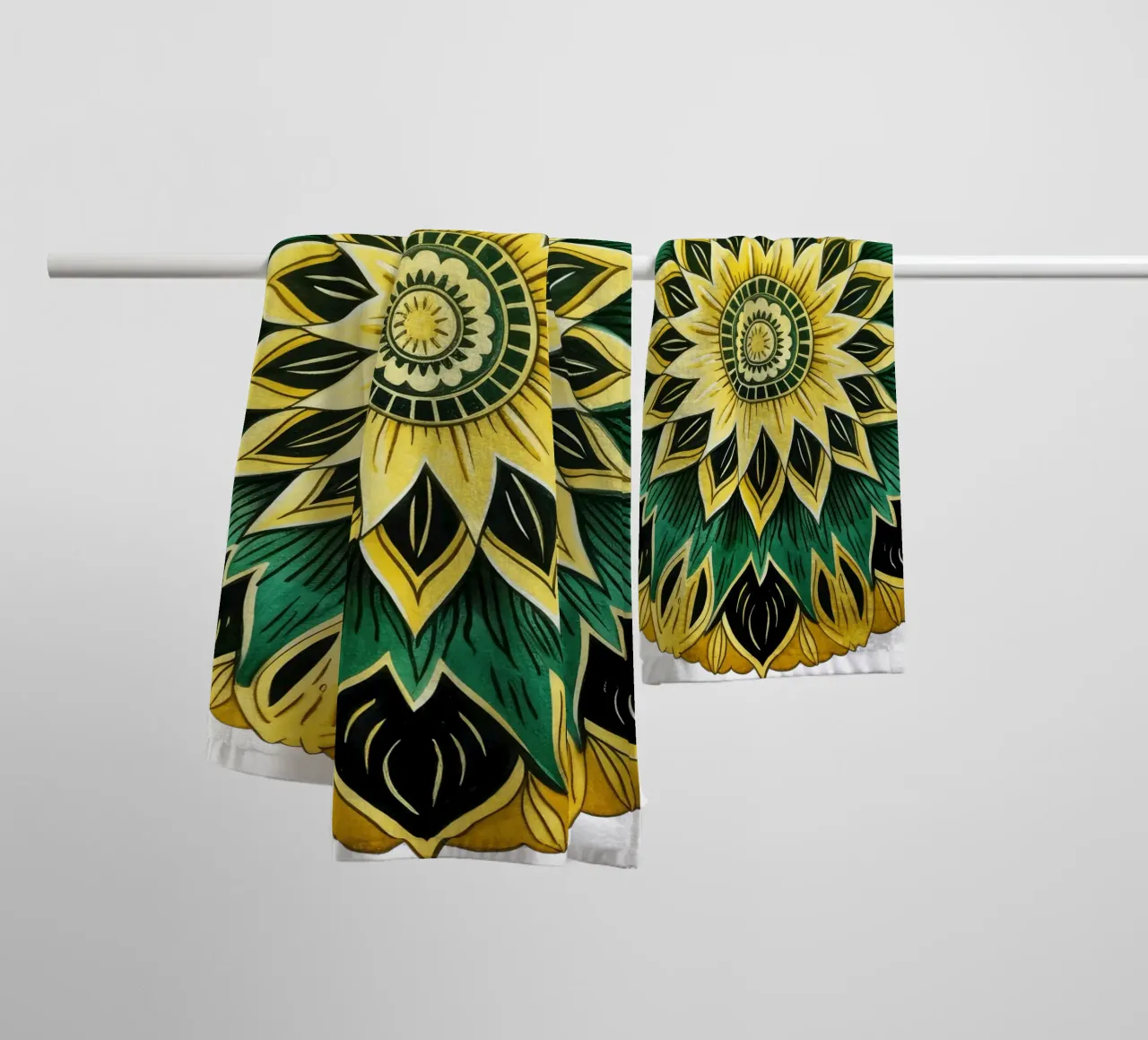 Mandala verde asciugamano da bagno da Spiritual Touch