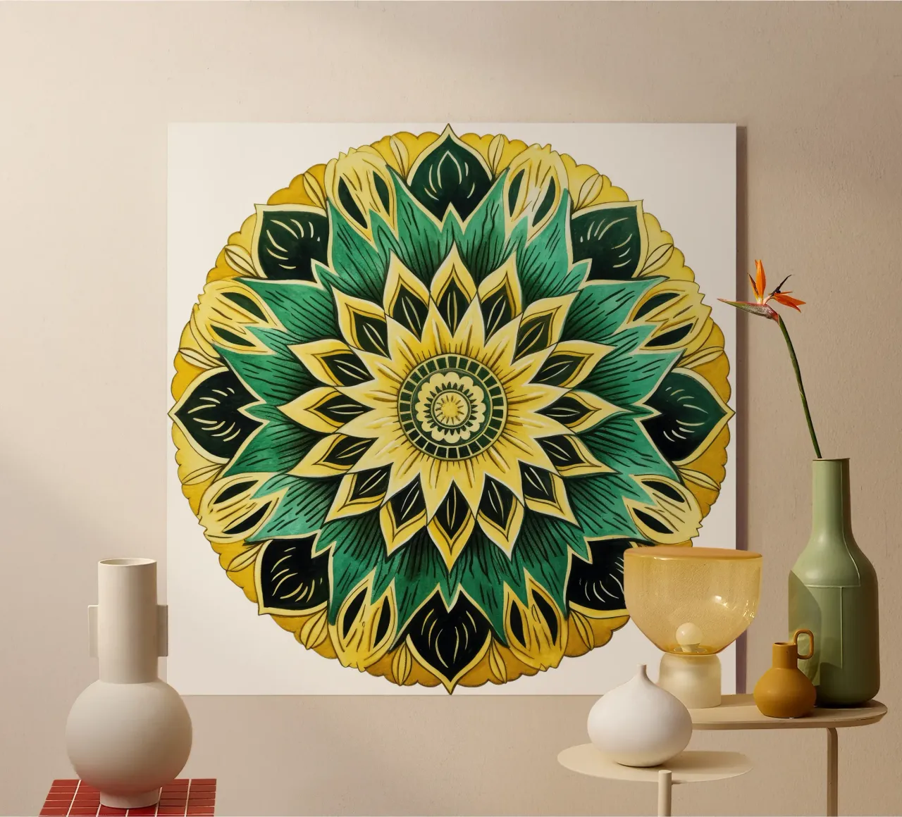 Mandala verde plexiglass da Spiritual Touch