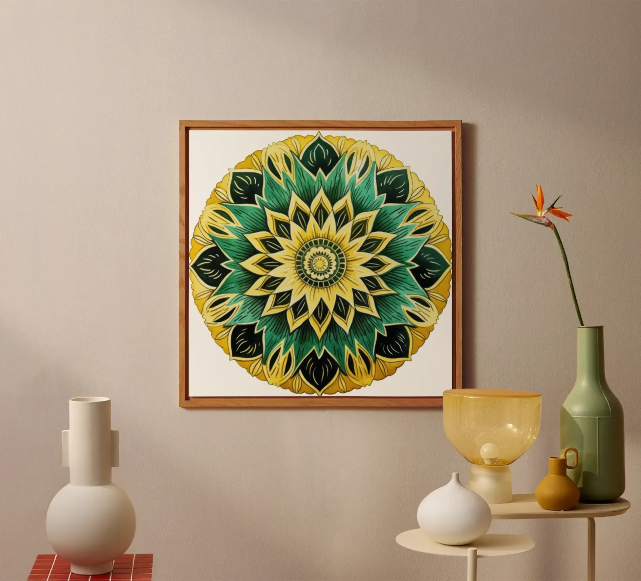 Mandala verde alluminio dibond da Spiritual Touch