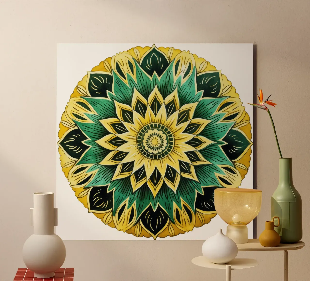 Mandala verde alluminio dibond da Spiritual Touch