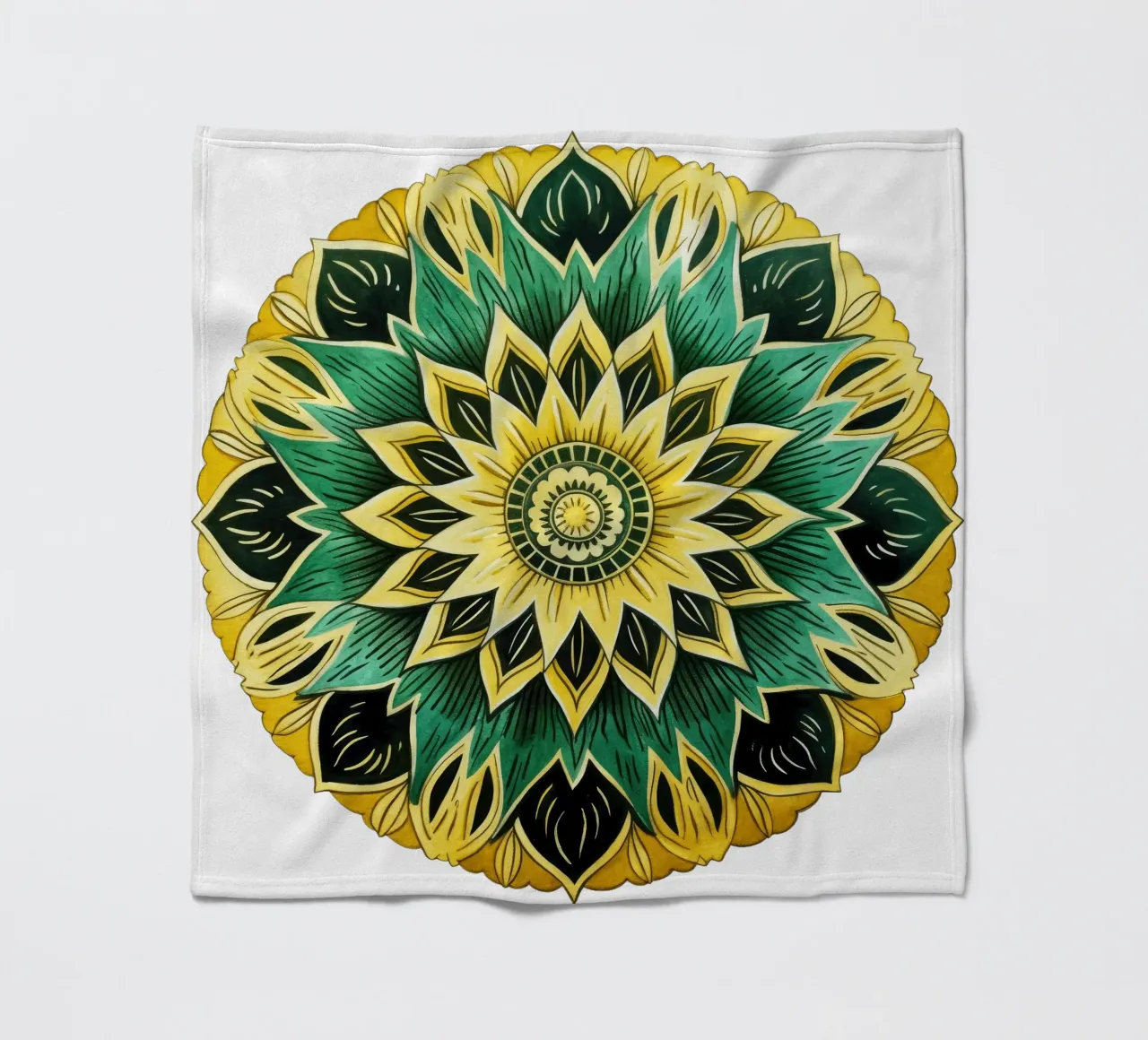 Mandala vert plaid polaire de Spiritual Touch