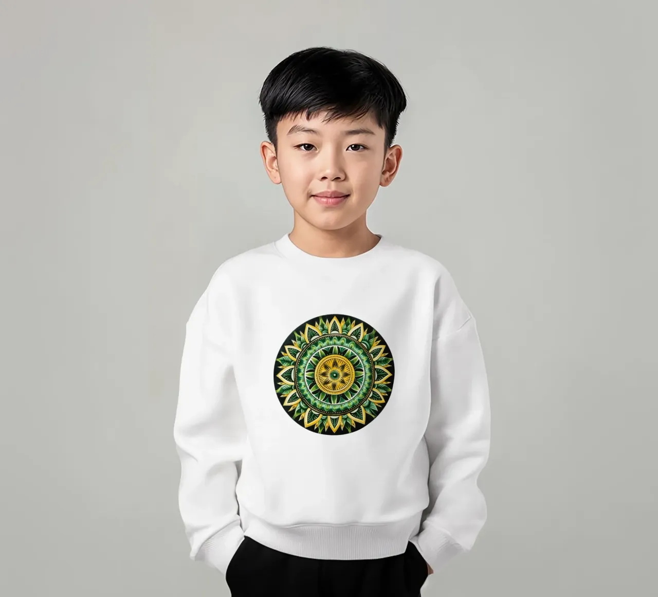 Mandala verde felpa bambino da Spiritual Touch
