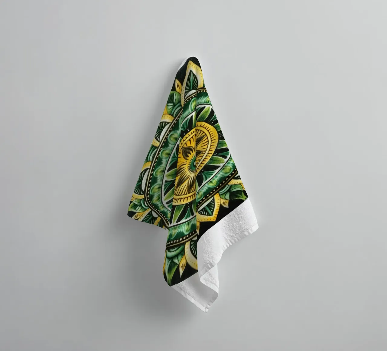 Mandala verde asciugamano da bagno da Spiritual Touch