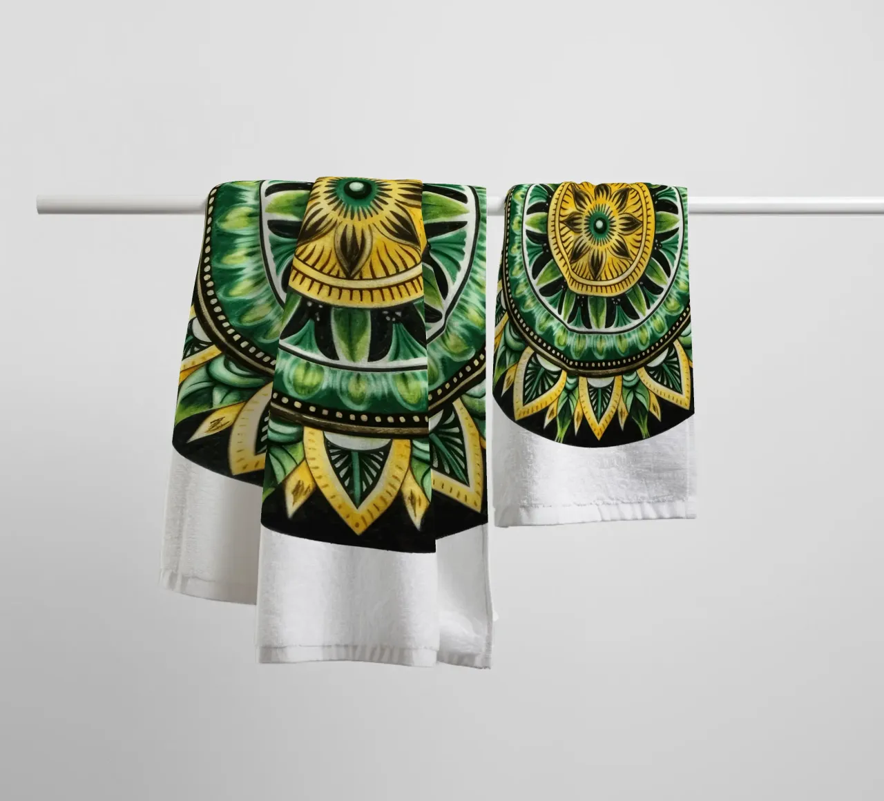 Mandala verde asciugamano da bagno da Spiritual Touch