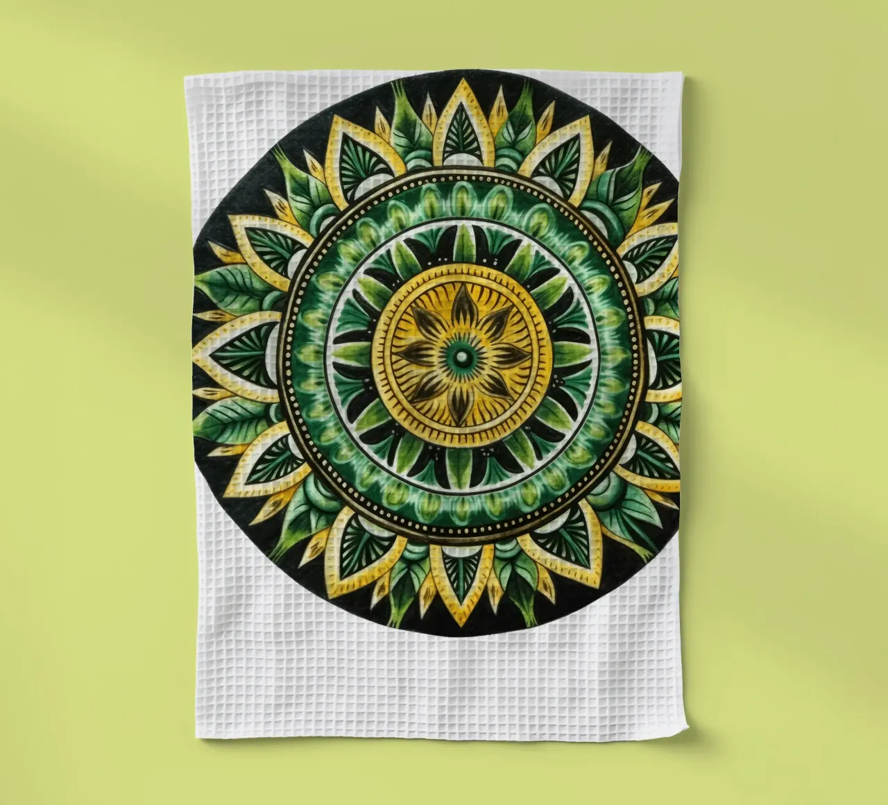 Mandala verde canovaccio da cucina da Spiritual Touch