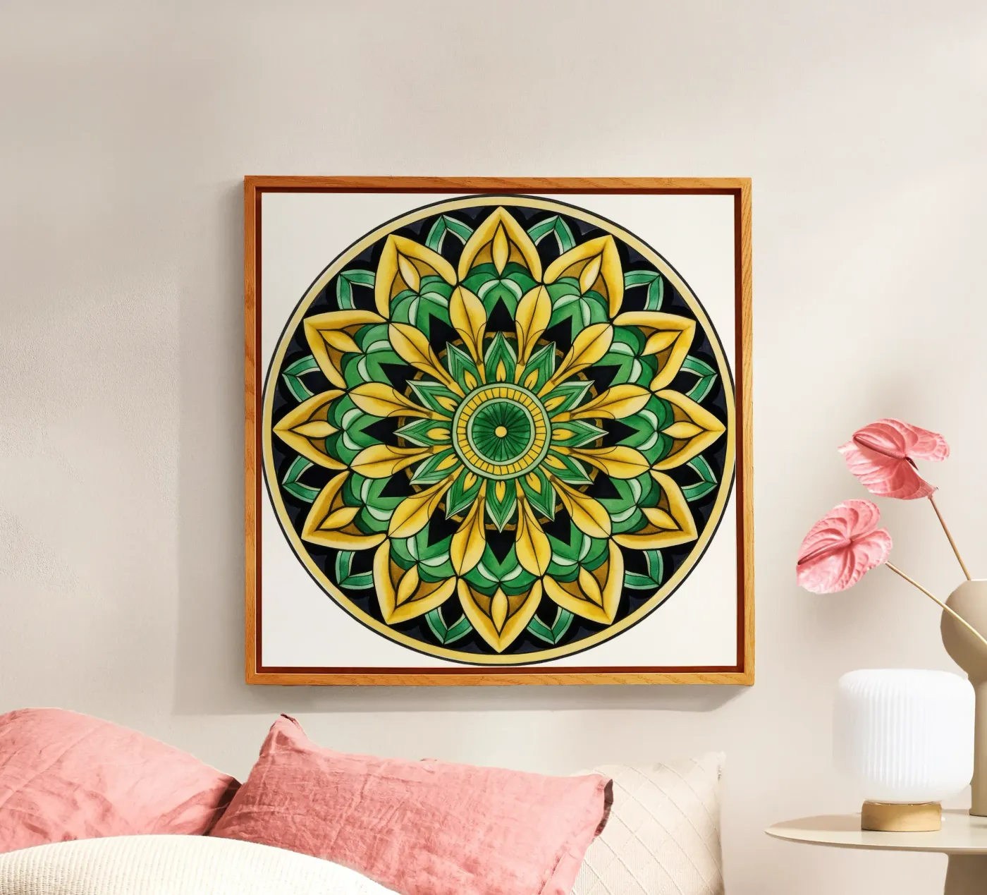 Green Mandala acryl van Spiritual Touch