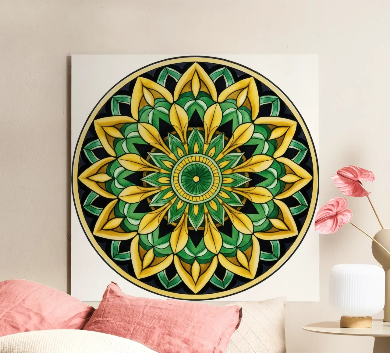 Mandala verde alluminio dibond da Spiritual Touch