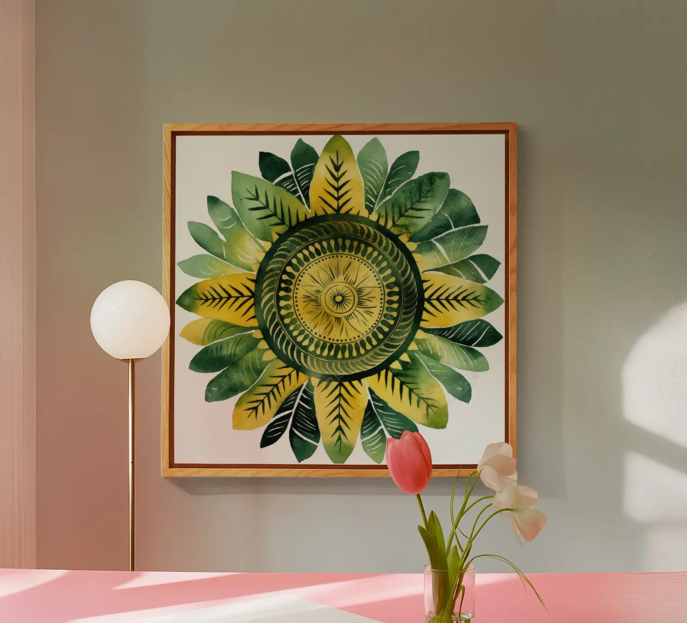 Green Mandala acrylic glass by Spiritual Touch