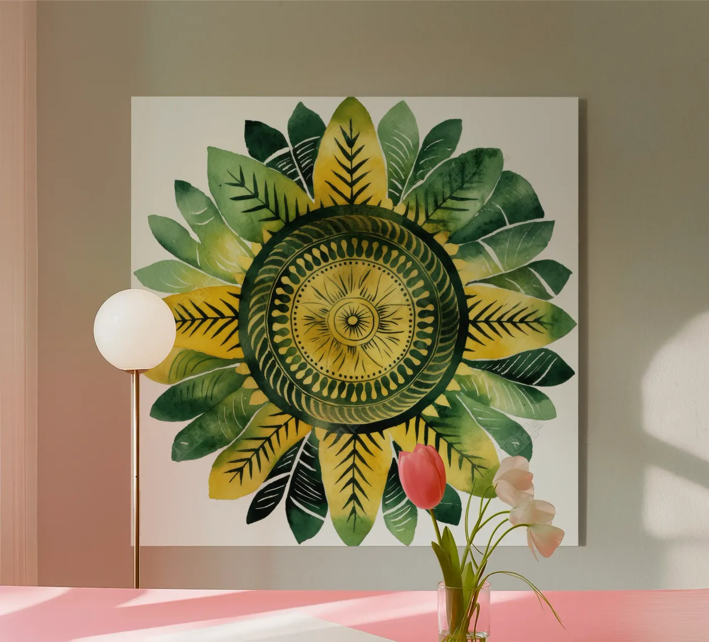 Green Mandala acrylic glass by Spiritual Touch