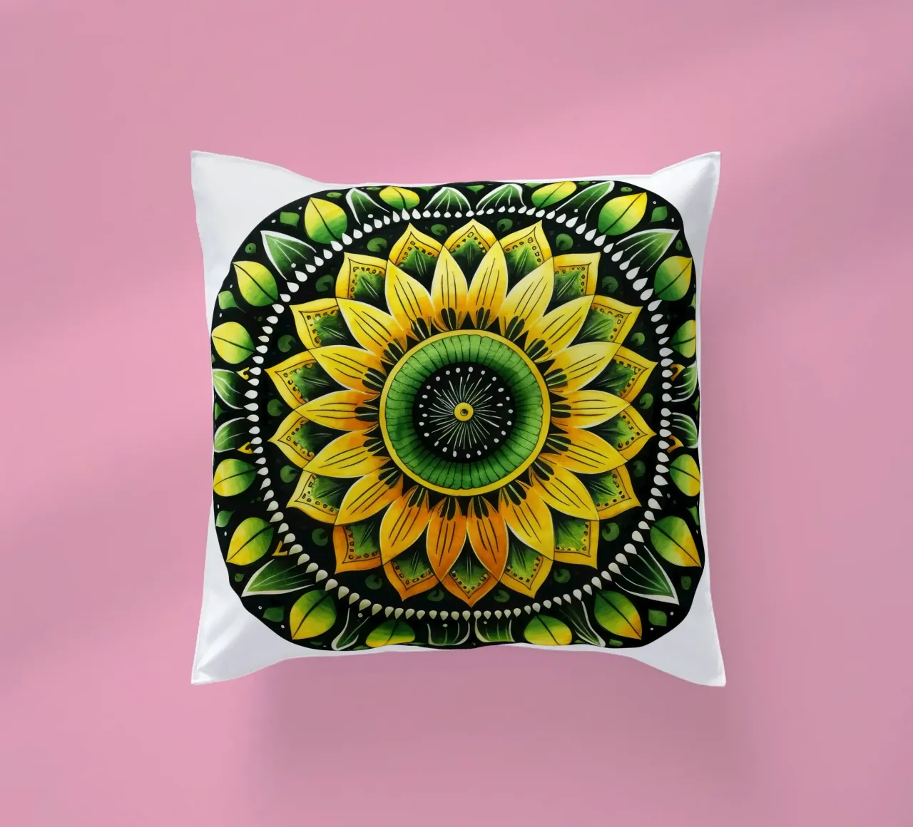 Mandala verde cuscino da Spiritual Touch