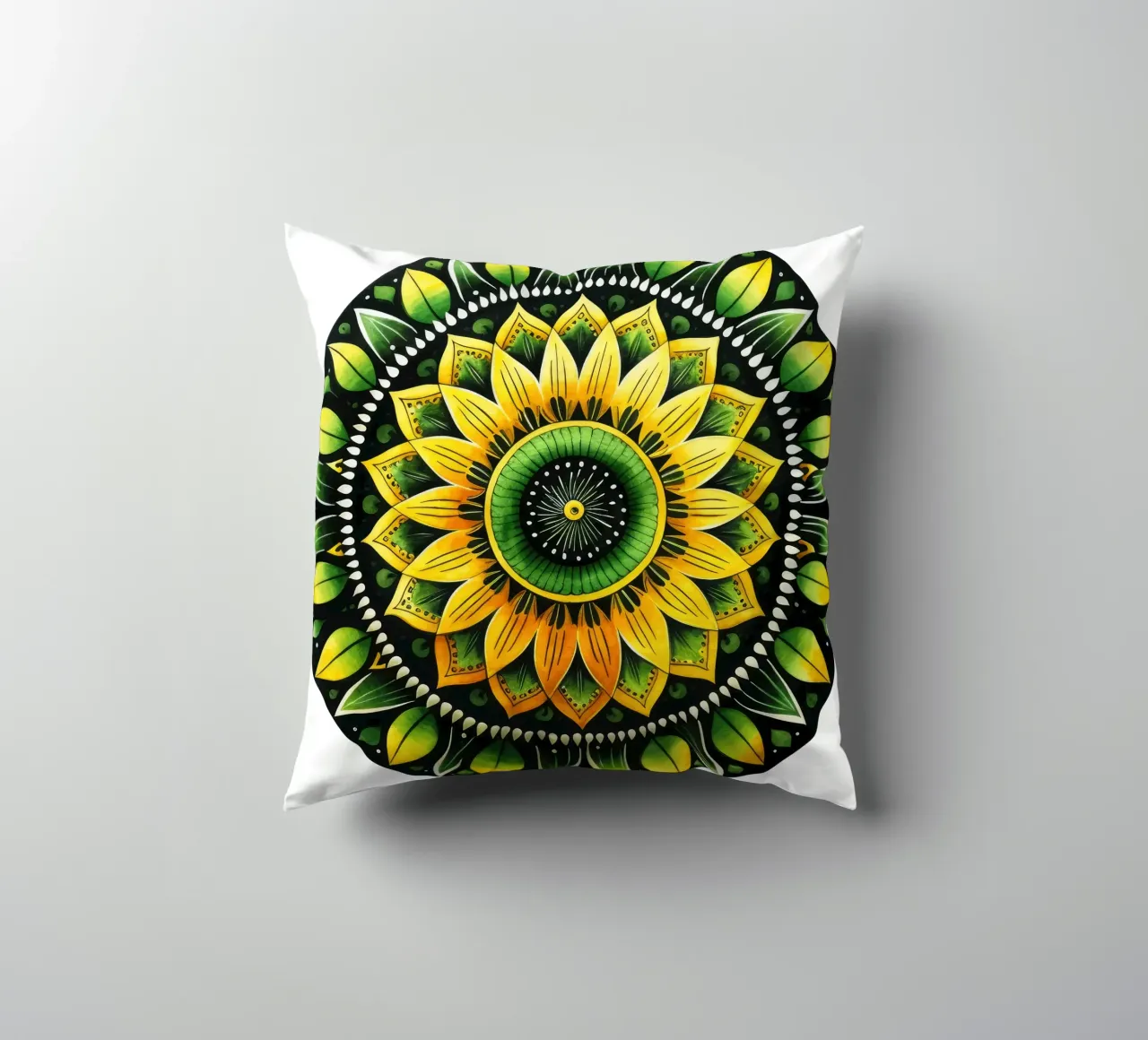 Mandala verde cuscino da Spiritual Touch