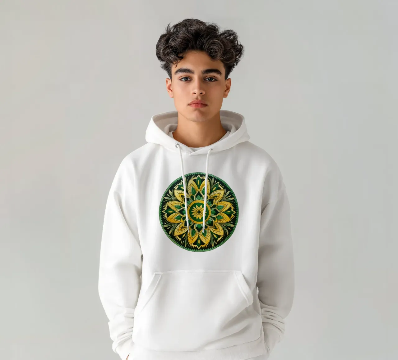 Mandala verde felpa con cappuccio da Spiritual Touch