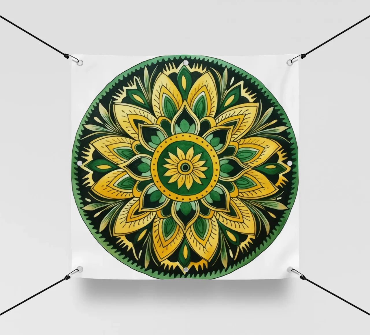 Mandala verde telo in pvc da Spiritual Touch