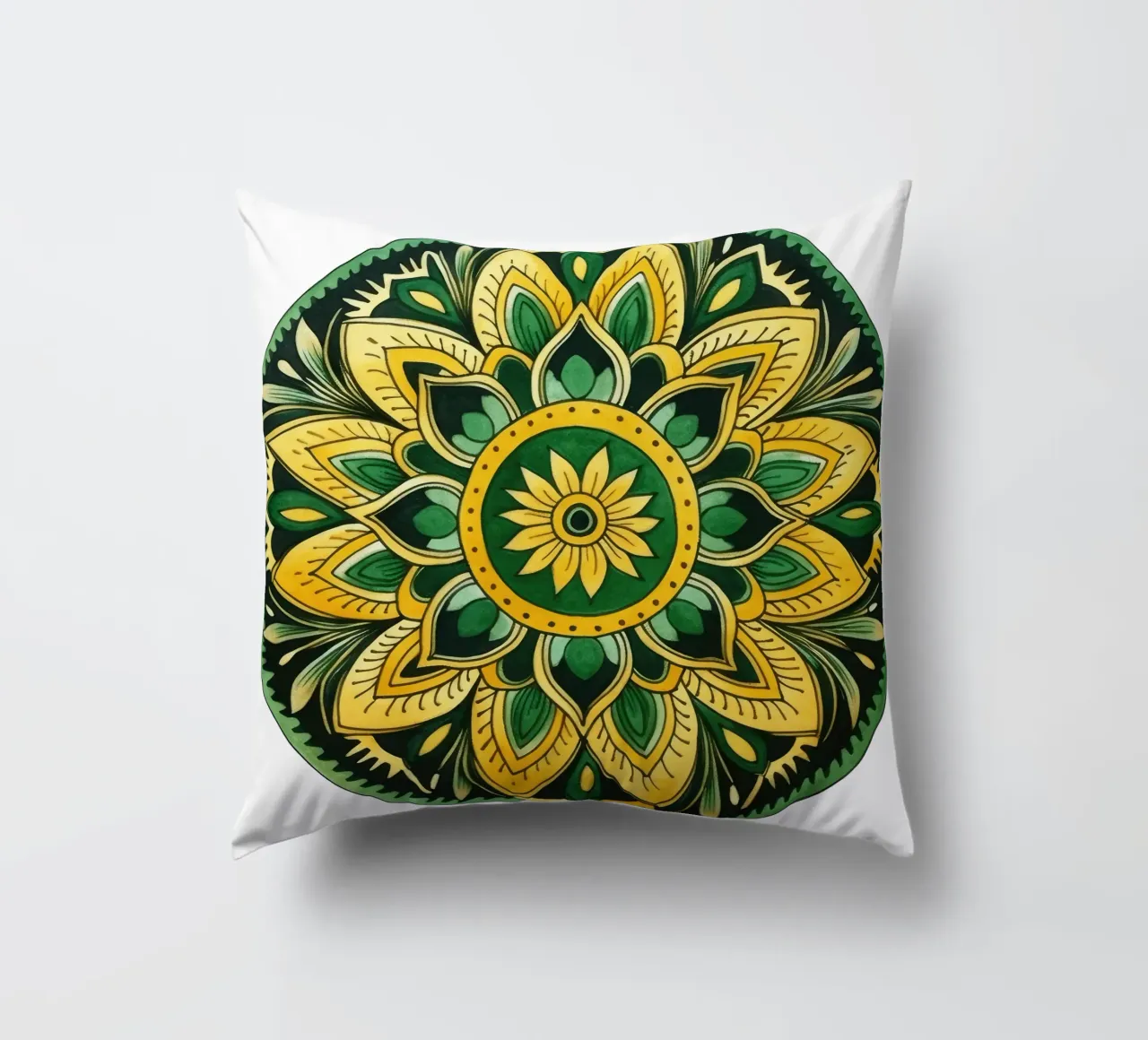 Mandala verde cuscino da Spiritual Touch