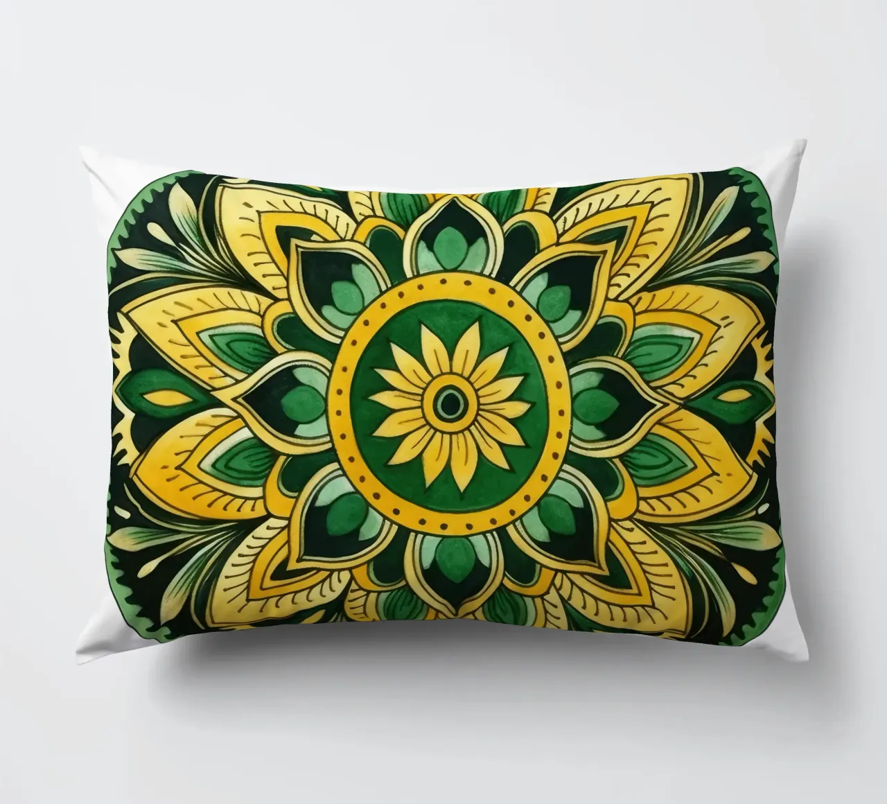 Mandala verde cuscino da Spiritual Touch