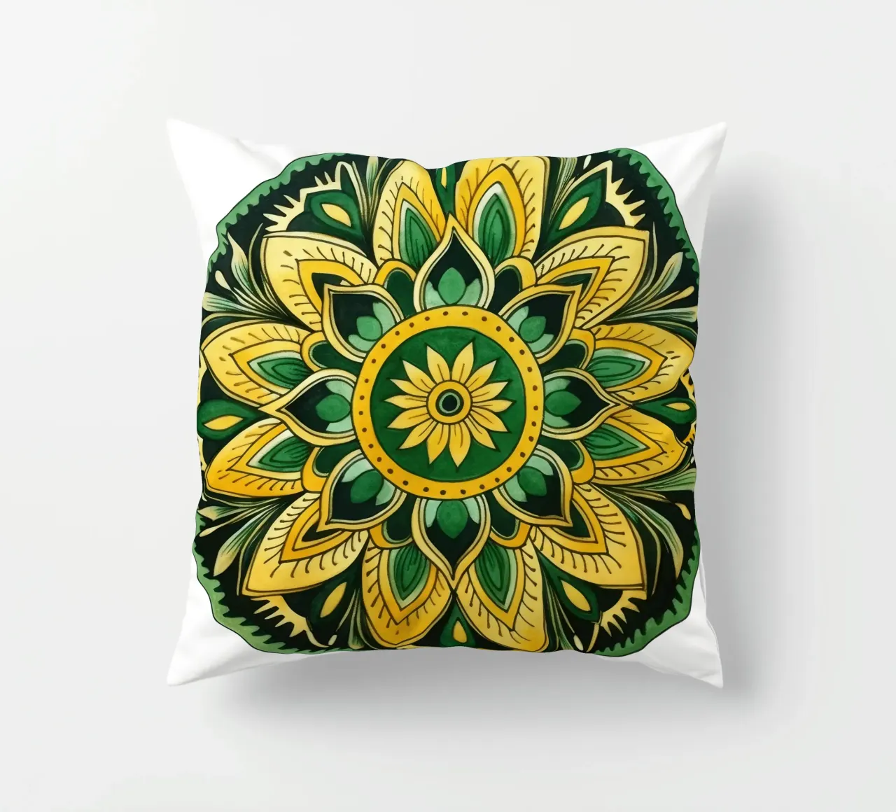 Mandala verde cuscino da Spiritual Touch