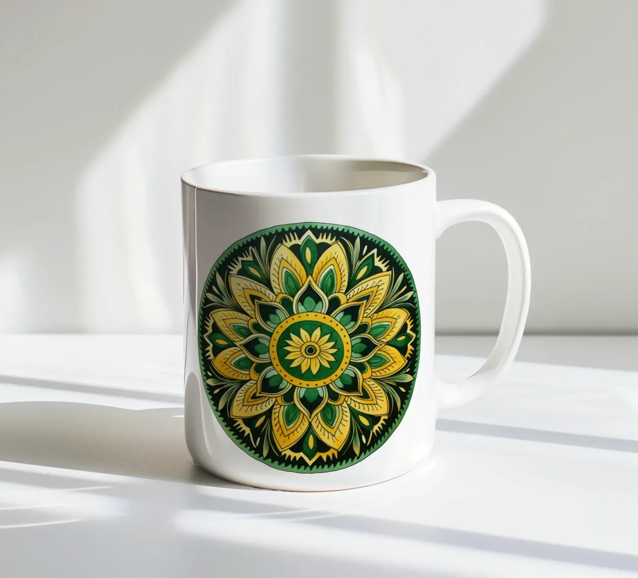 Mandala verde tazza in ceramica da Spiritual Touch
