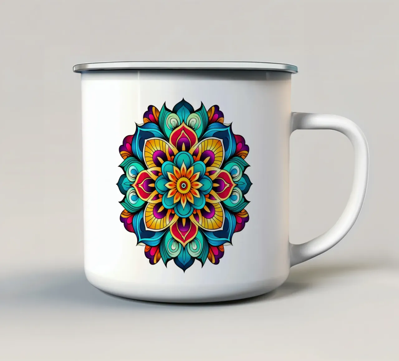 Mandala Vibrance tazza in smalto da Spiritual Touch