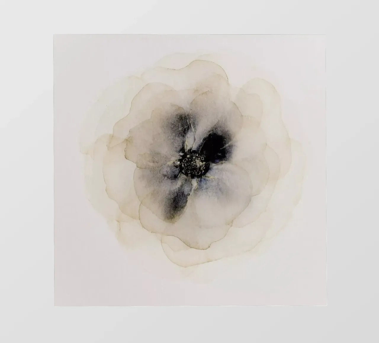 Pittura astratta di fiori - Blu e oro floreale telo in pvc da Ingrid Beddoes