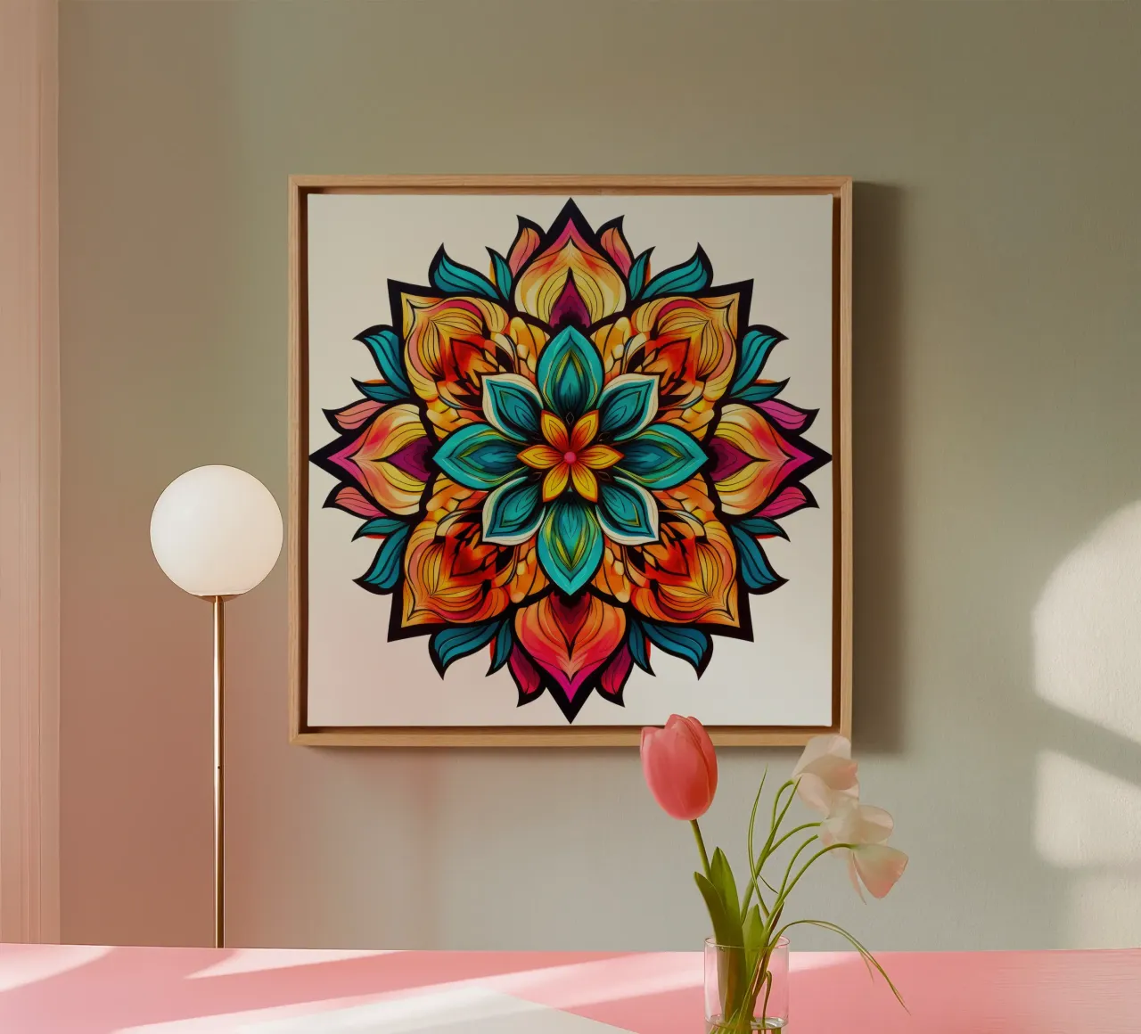 Mandala trilling canvas met Baklijst van Spiritual Touch