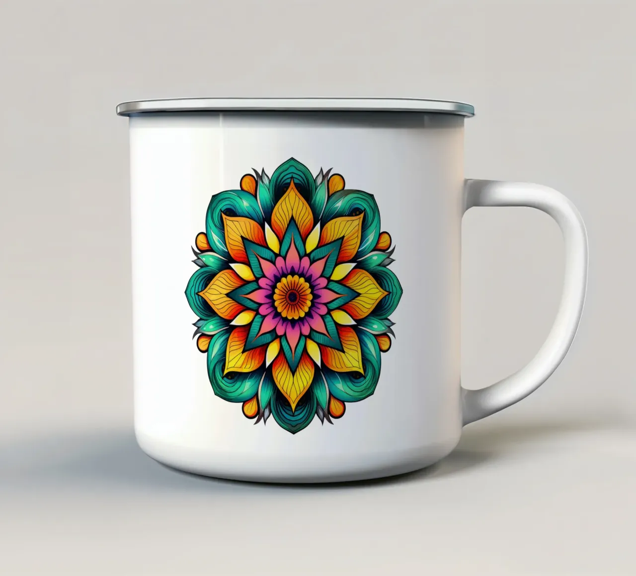 Mandala Vibrance tazza in smalto da Spiritual Touch