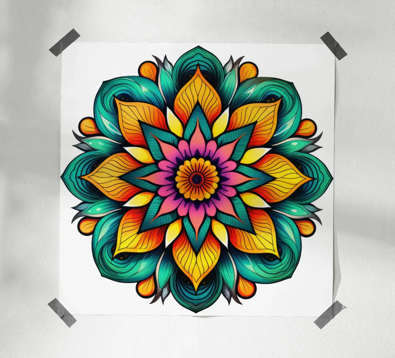 Mandala Vibrance poster con telaio in alluminio da Spiritual Touch