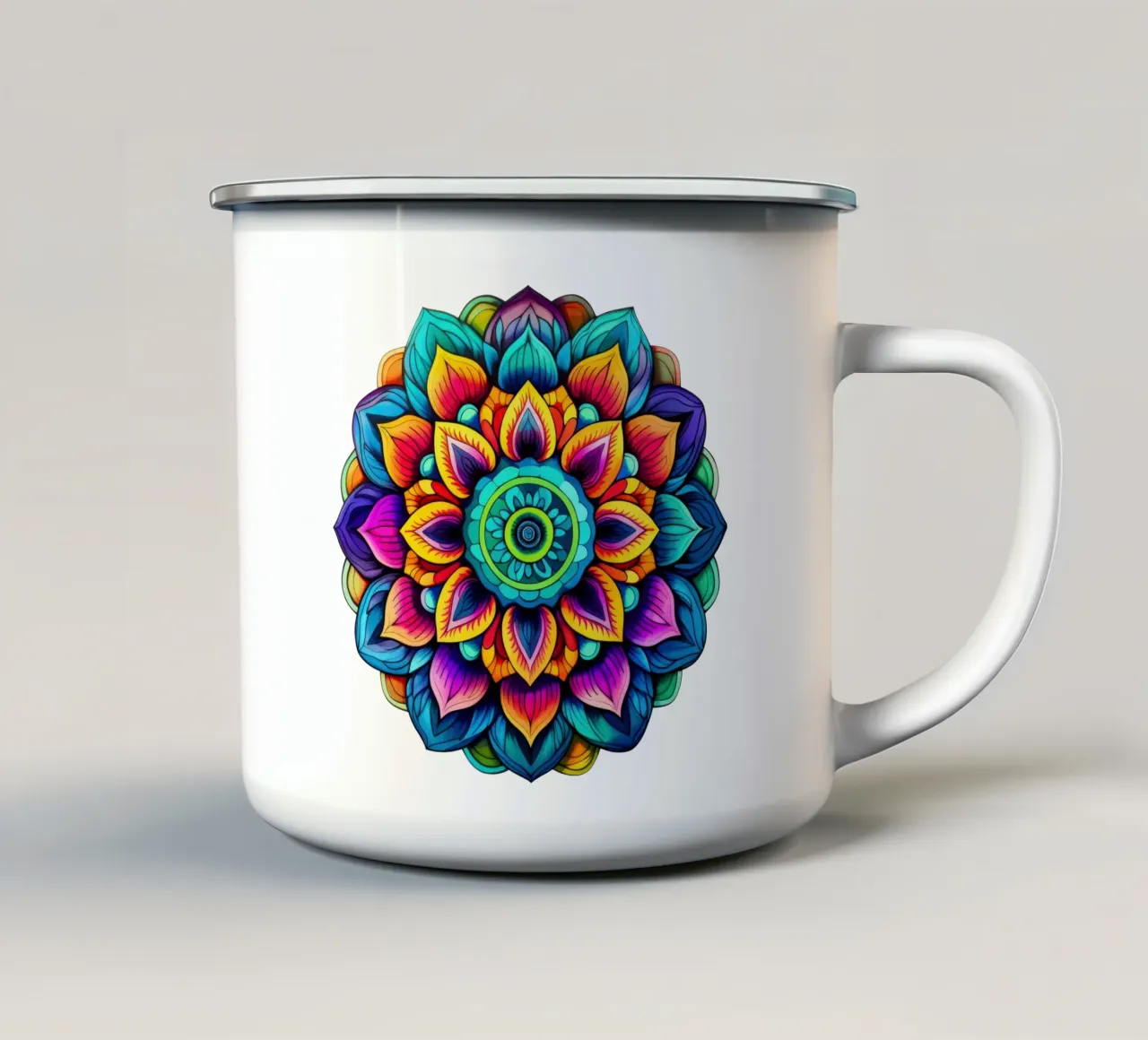 Mandala Vibrance tazza in smalto da Spiritual Touch