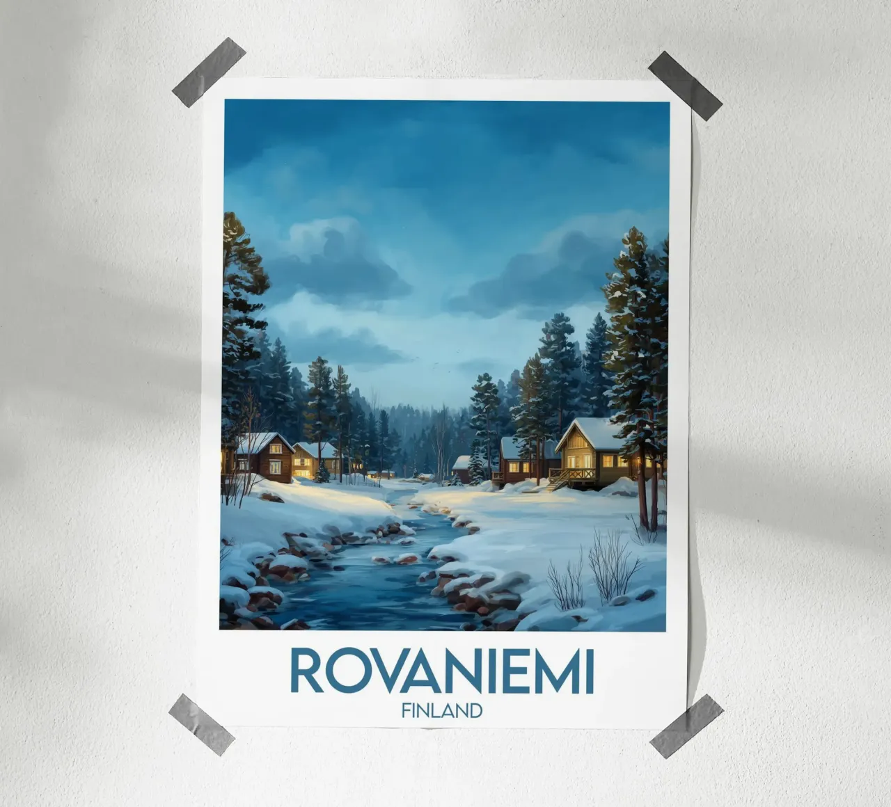 Affiche Rovaniemi poster con telaio in alluminio da Frame the World
