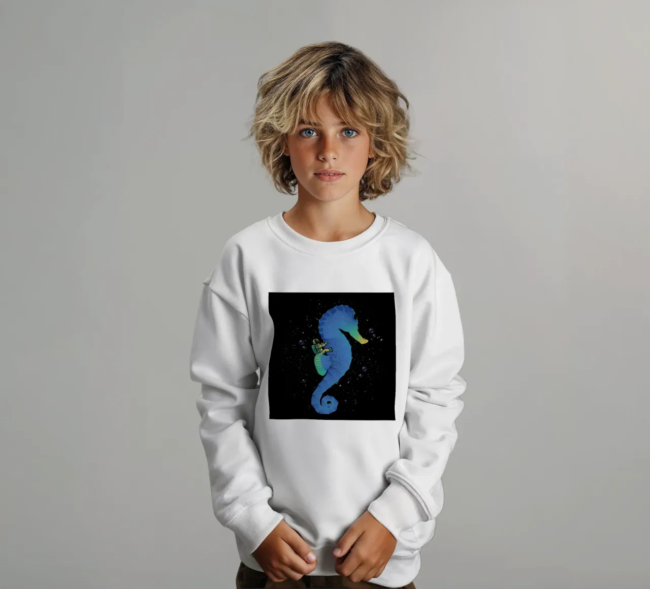 Riding A Sea Horse Astronaut felpa bambino da Tobe Fonseca