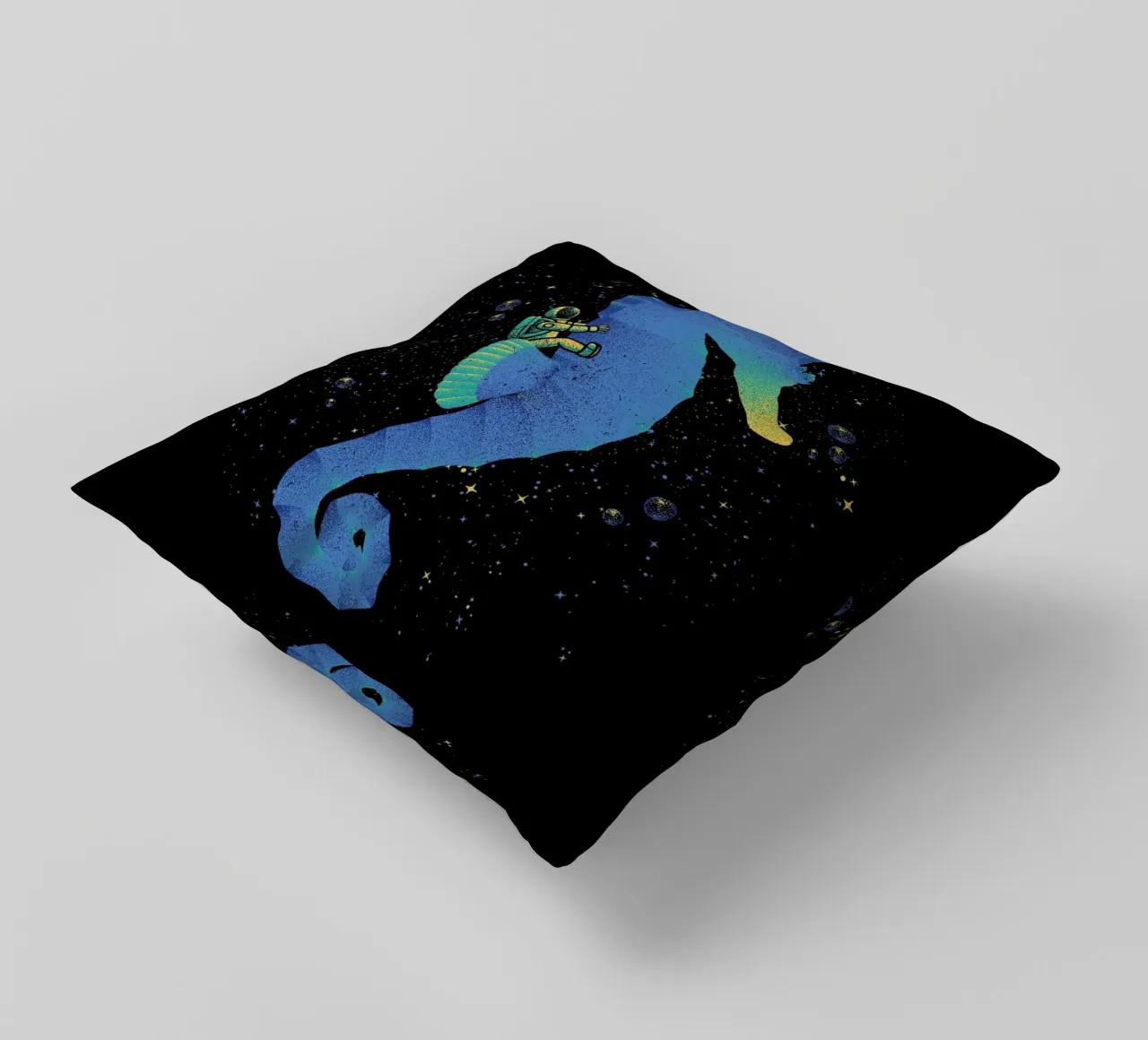 Riding A Sea Horse Astronaut cuscino da Tobe Fonseca