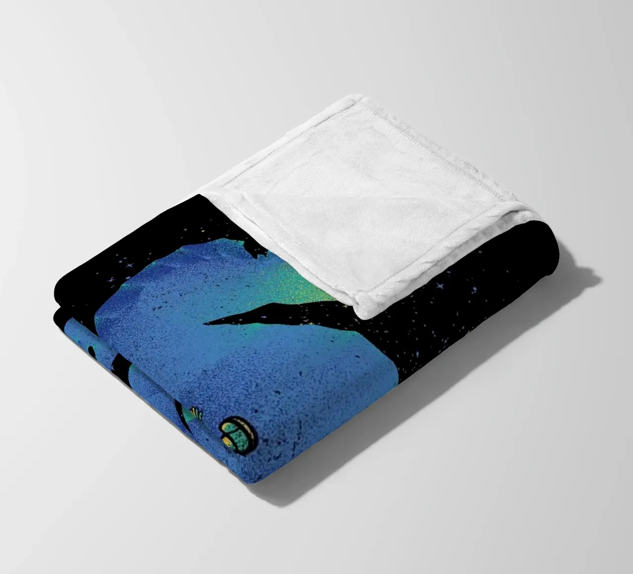 Riding A Sea Horse Astronaut fleece blanket by Tobe Fonseca