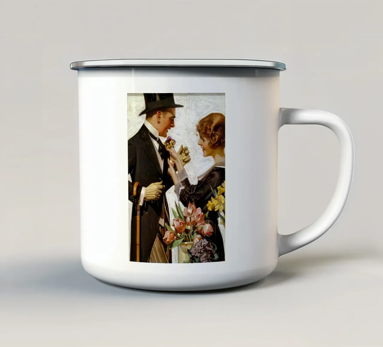 JCL 021 taza de esmalte de JC Leyendecker