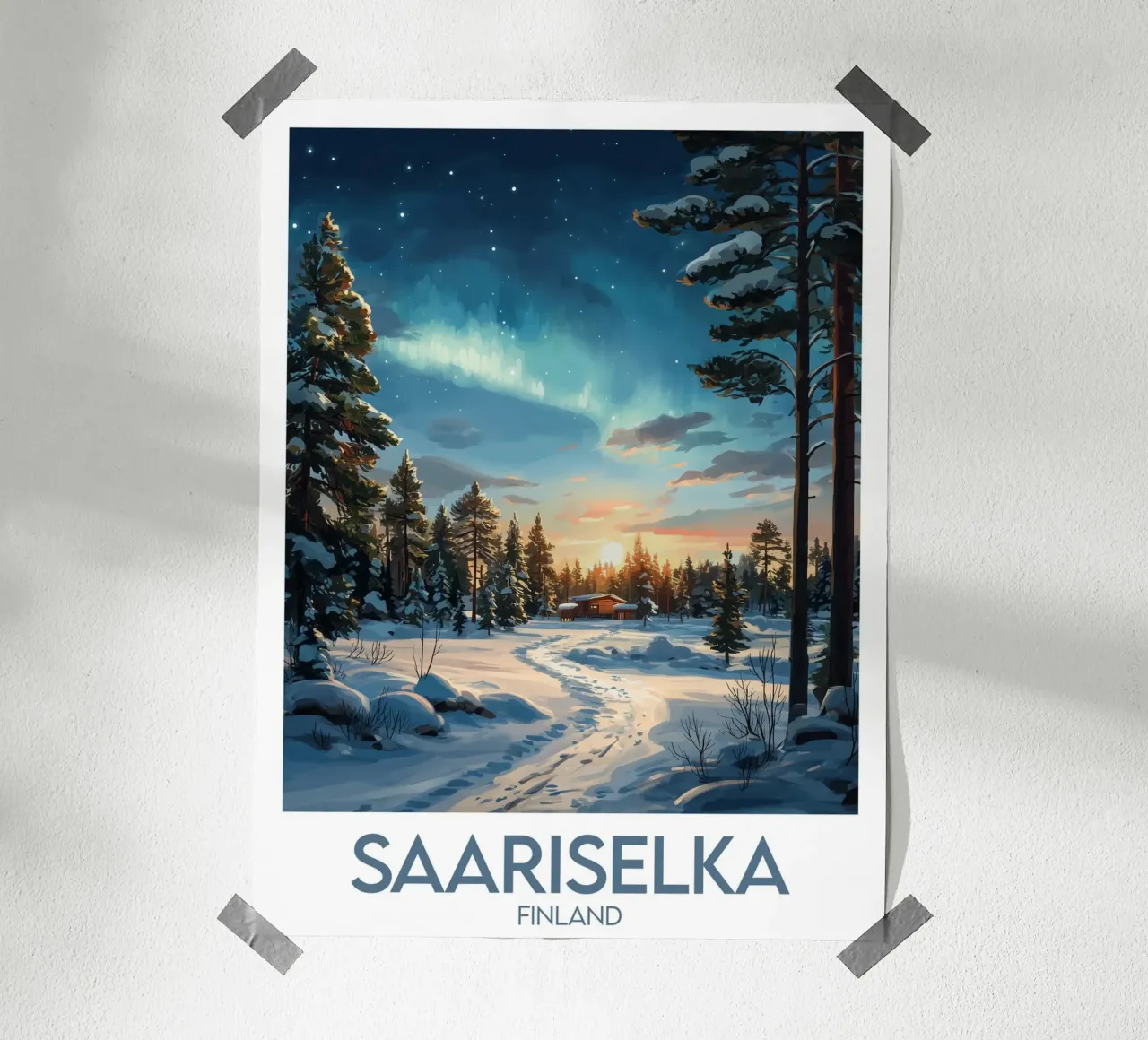 Affiche Saariselkä poster con telaio in plastica da Frame the World
