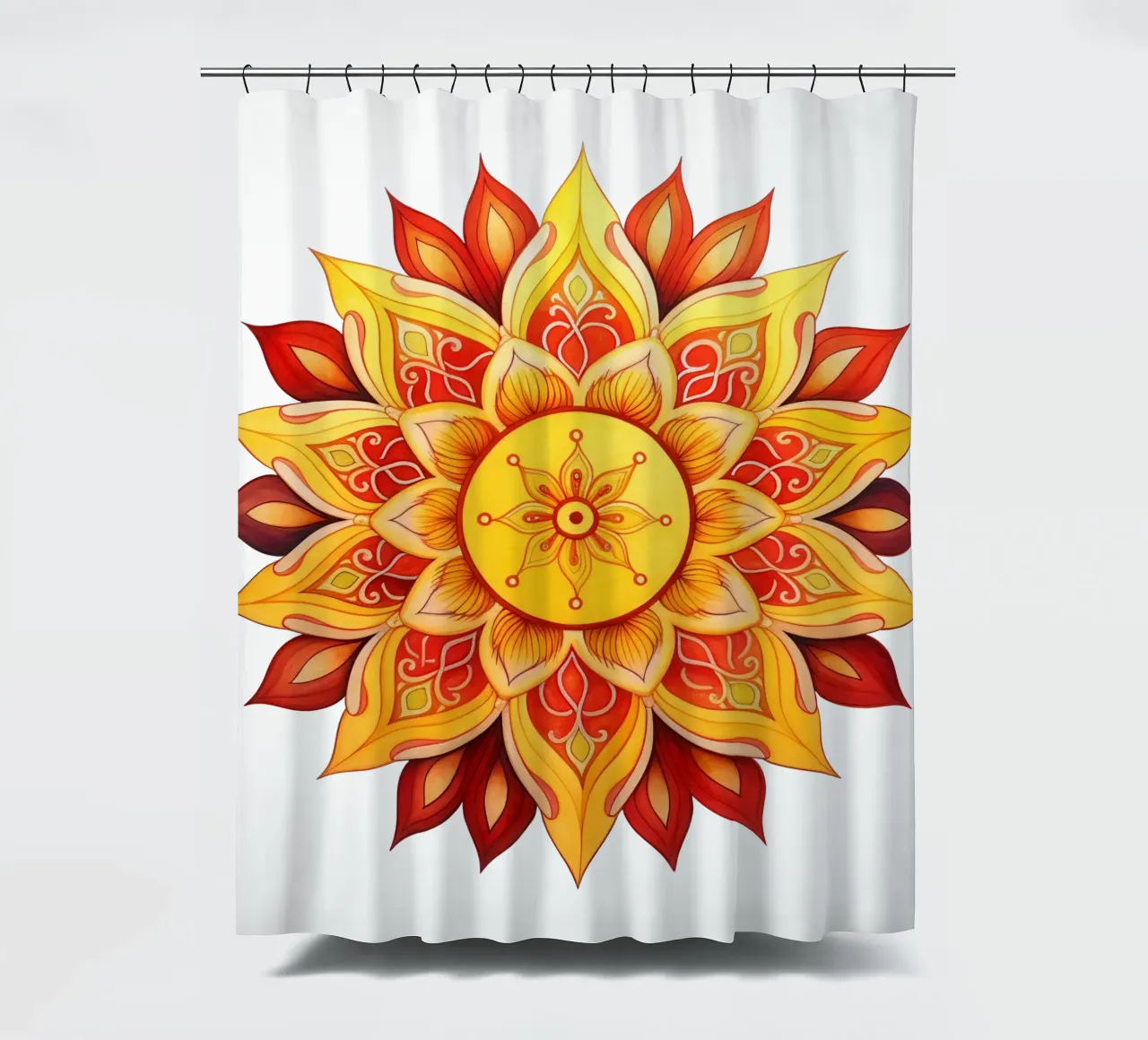 Sun Mandala shower curtain by Spiritual Touch