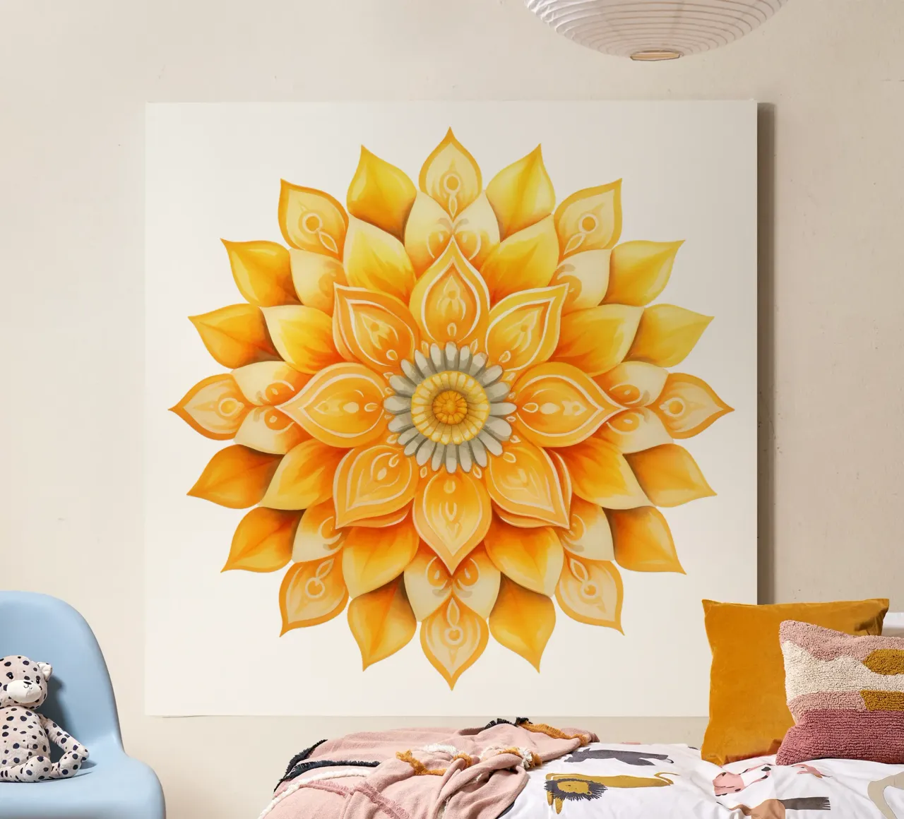 Mandala del sole tela con Cornice a cassetta da Spiritual Touch