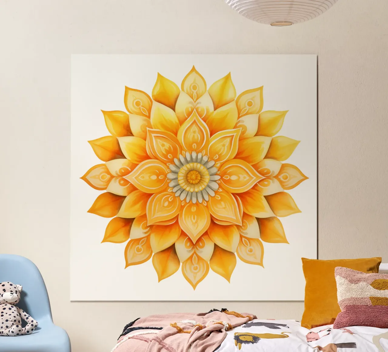 Mandala del sole poster con telaio in plastica da Spiritual Touch