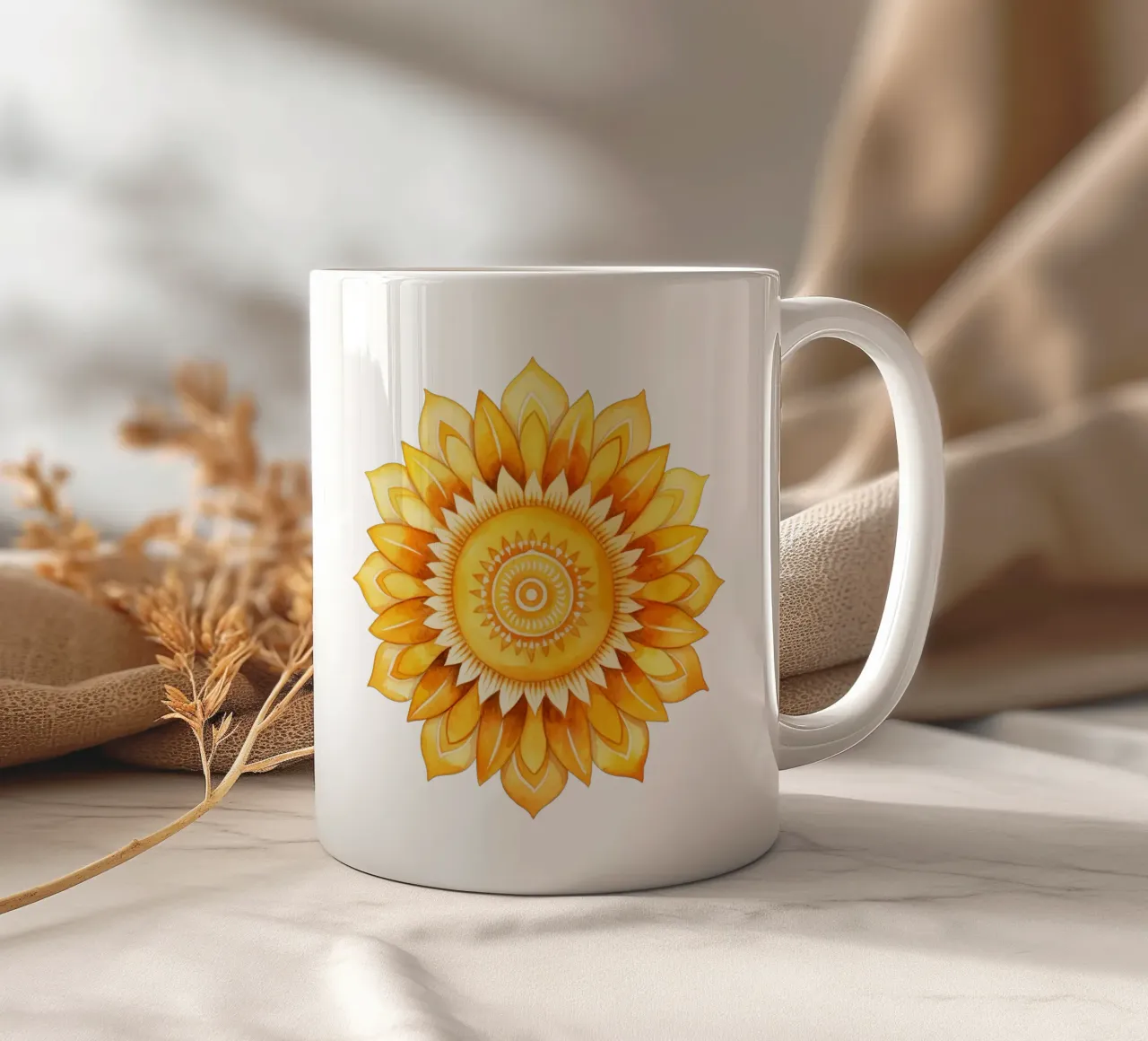 Mandala del sole tazza in ceramica da Spiritual Touch