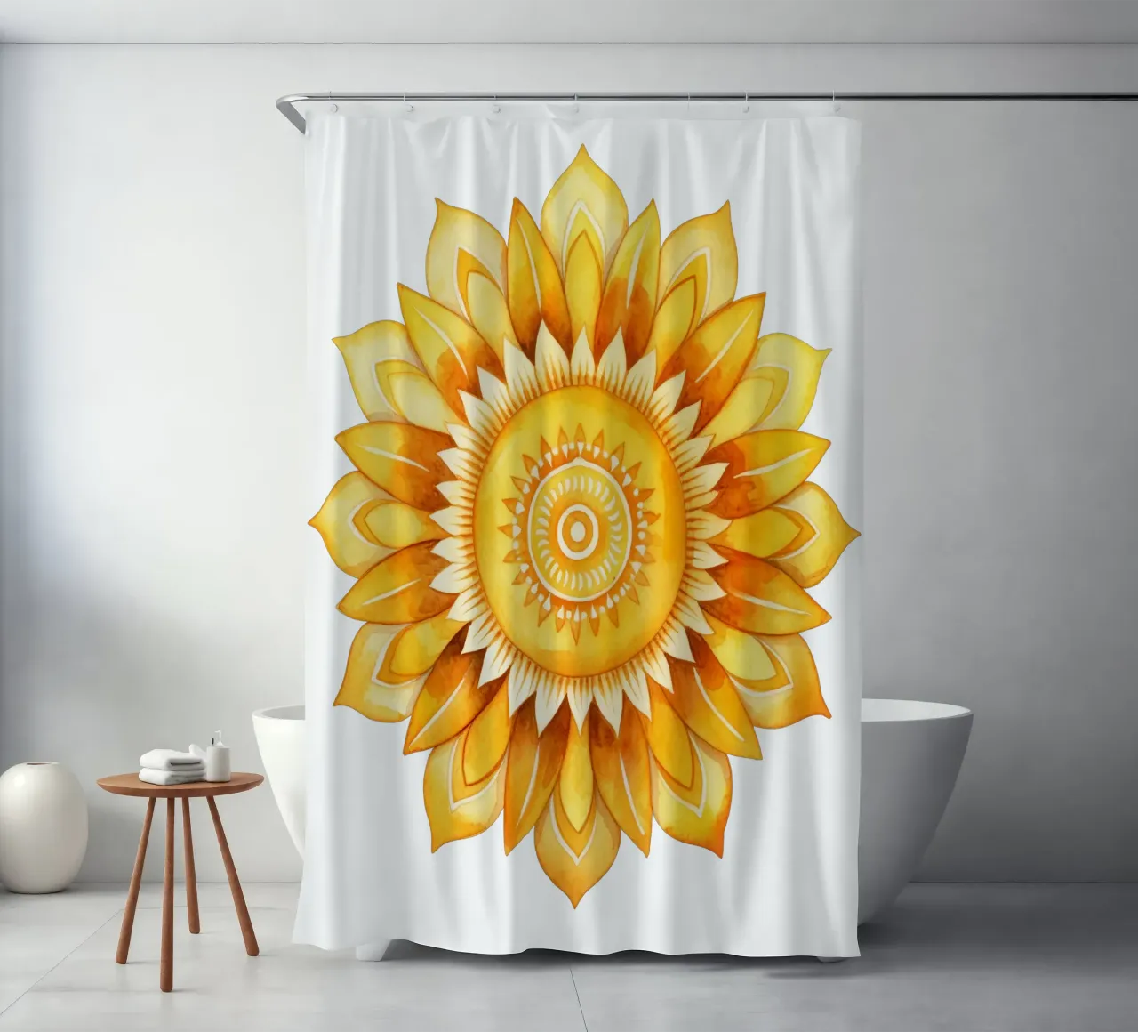 Sun Mandala shower curtain by Spiritual Touch
