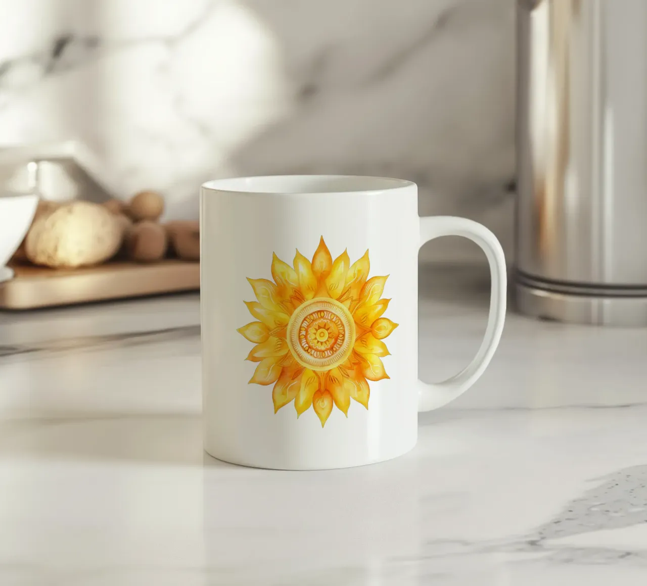 Mandala del sole tazza in ceramica da Spiritual Touch