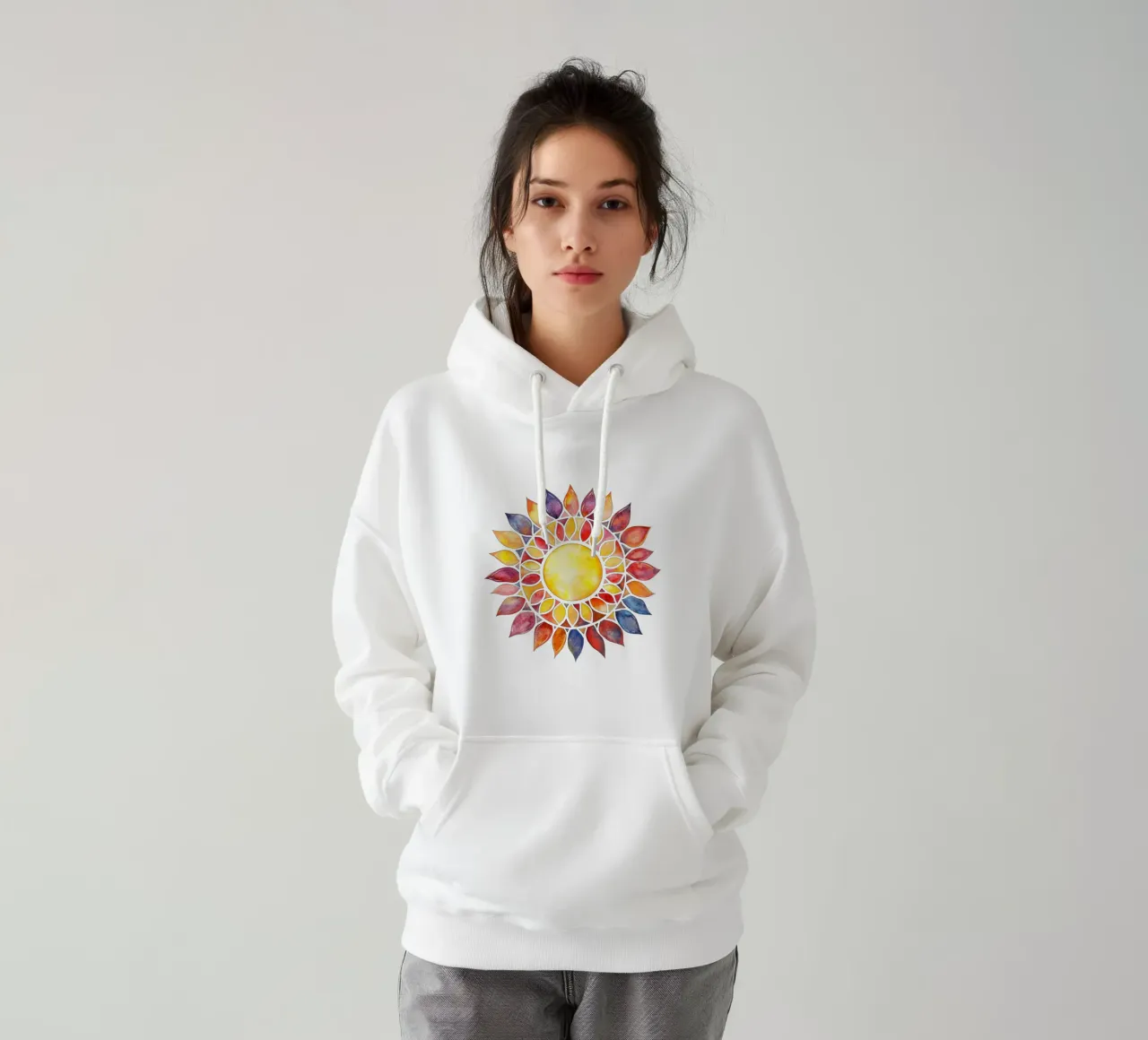 Mandala del sole felpa con cappuccio da Spiritual Touch