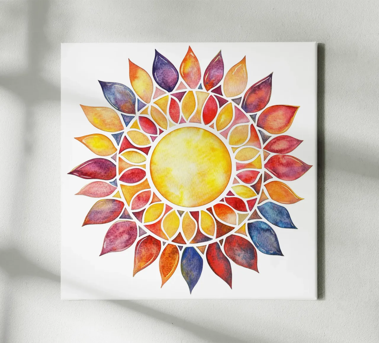 Mandala del sole tela con Cornice a cassetta da Spiritual Touch