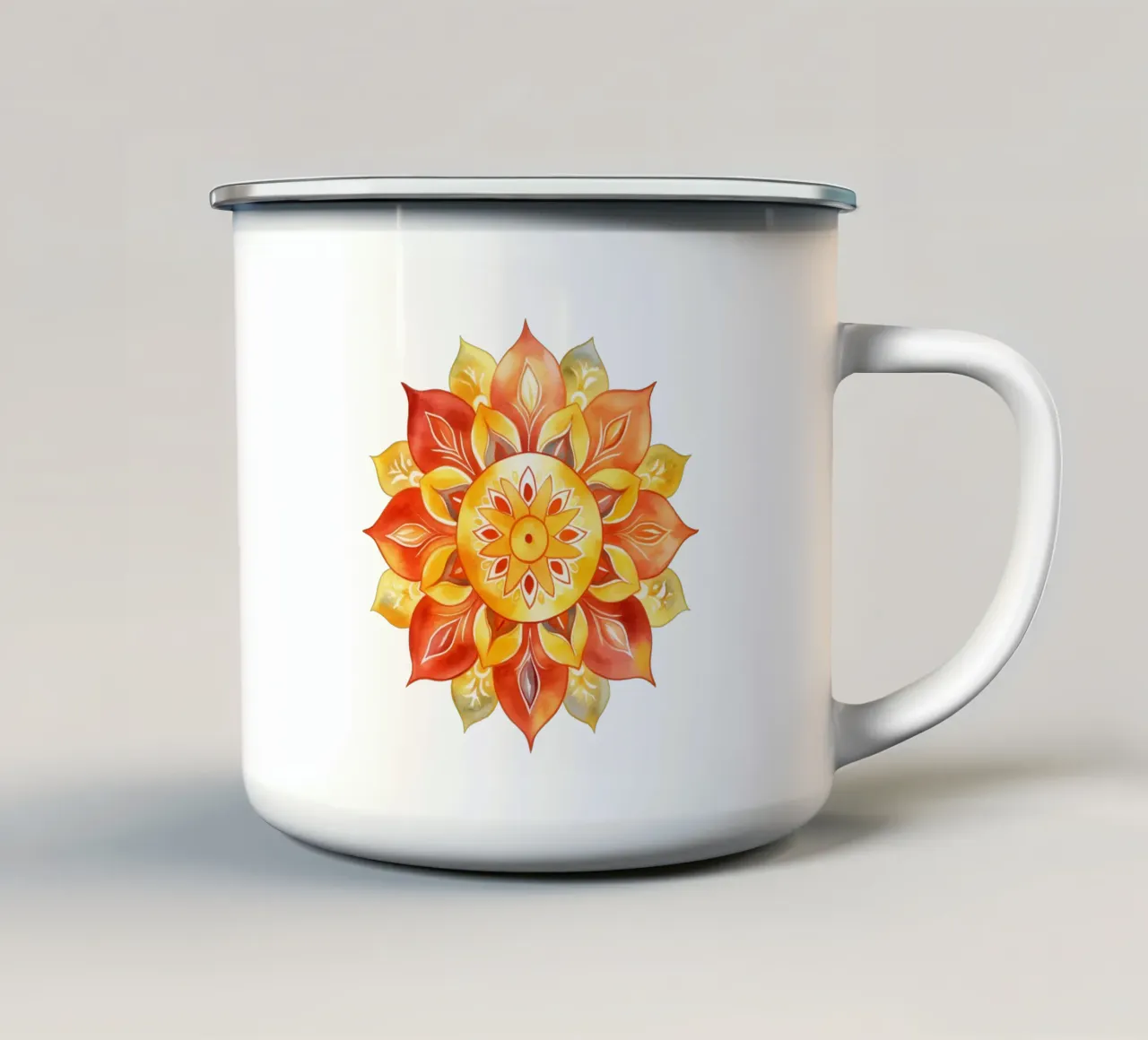 Mandala del sole tazza in smalto da Spiritual Touch