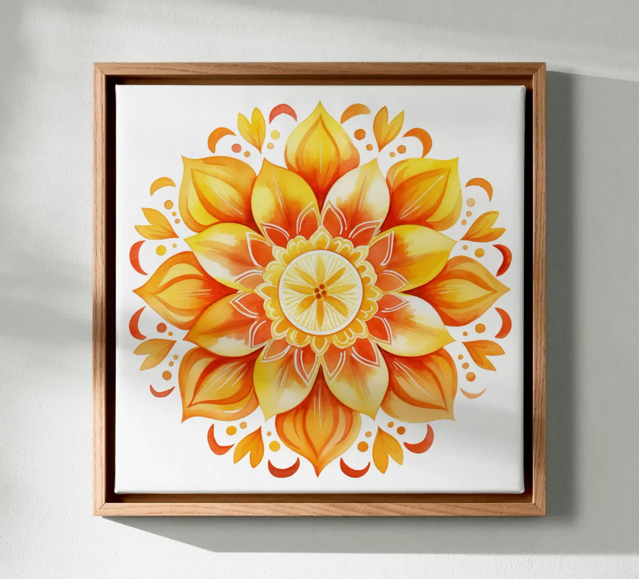 Mandala del sole tela con Cornice a cassetta da Spiritual Touch