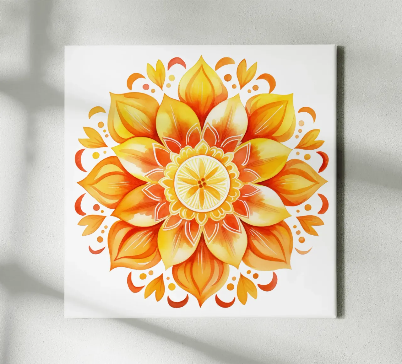 Mandala del sole tela con Cornice a cassetta da Spiritual Touch